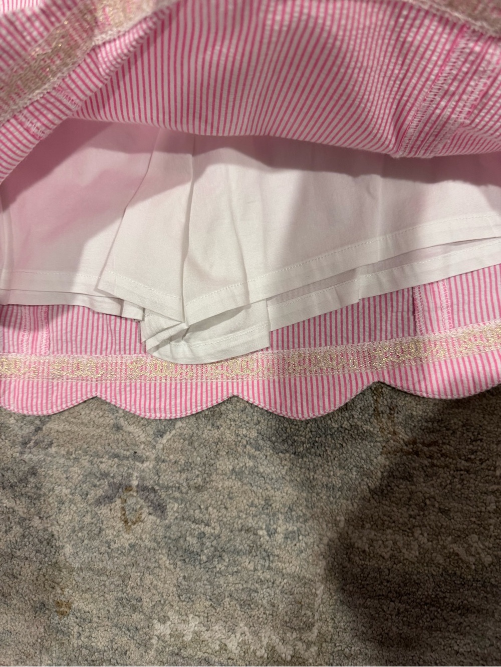 Lilly Pulitzer Pink Seersucker Scalloped Skort - Picture 6 of 6